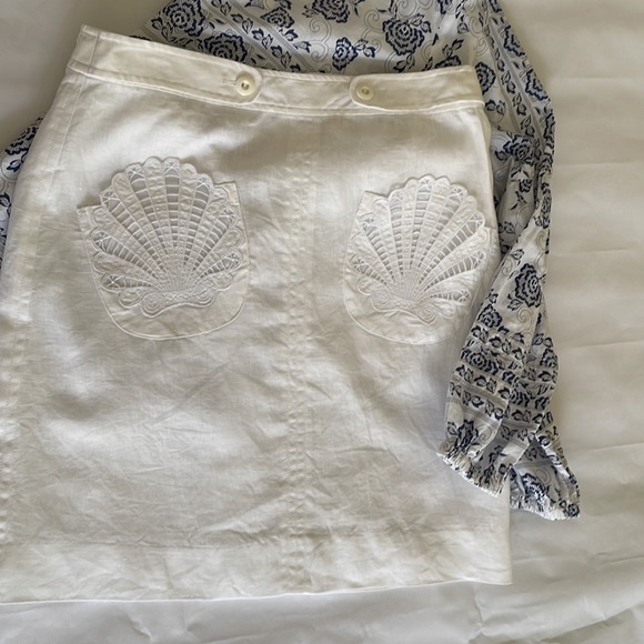 WHITE LINEN SUMMER SKIRT - Picture 8 of 12